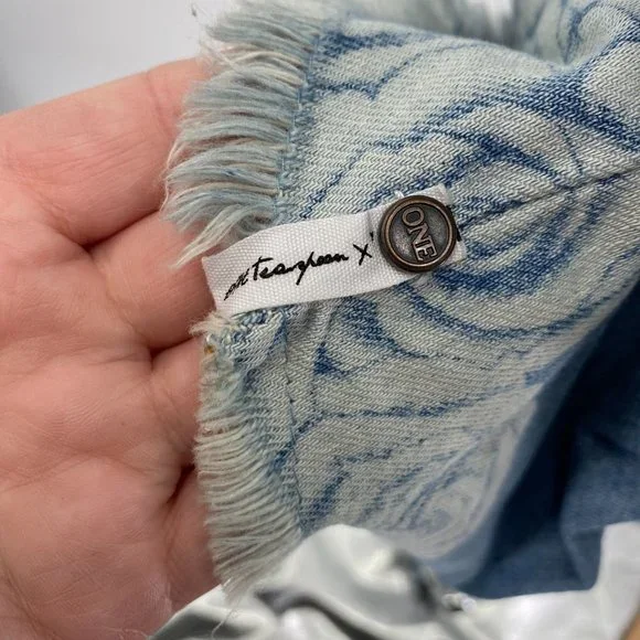 One X Oneteaspoon Lead rose mini dress size medium off on shoulder denim - Picture 8 of 12